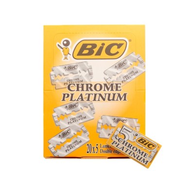 BIC Hojas Afeitar Doble Filo 100 unidades (5 X 20) original | Producto profesional | Maxipelu
